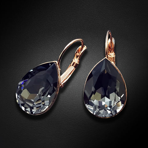 Auskarai "Kristalo Lašas II (Sidabrinė Naktis)" su Swarovski™ kristalais